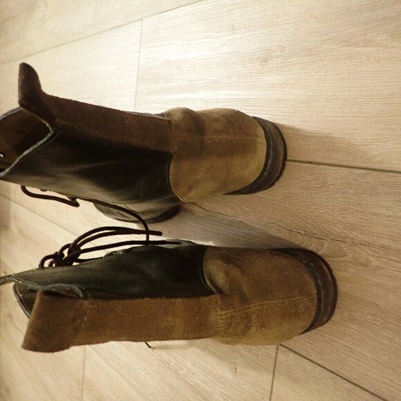 Leather Locke Lace Up Combat Boots 11 - Punk Rock - Picture 4 of 10